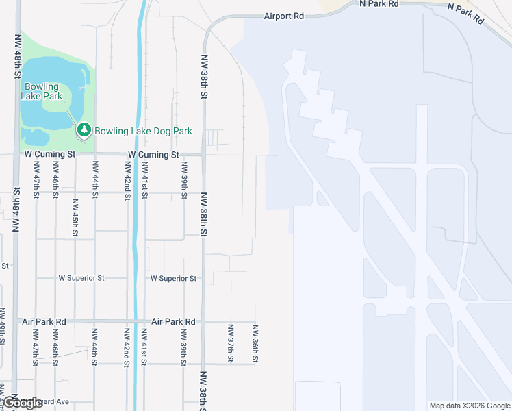 map of restaurants, bars, coffee shops, grocery stores, and more near 4201-5099 Northwest 36th Street in Lincoln