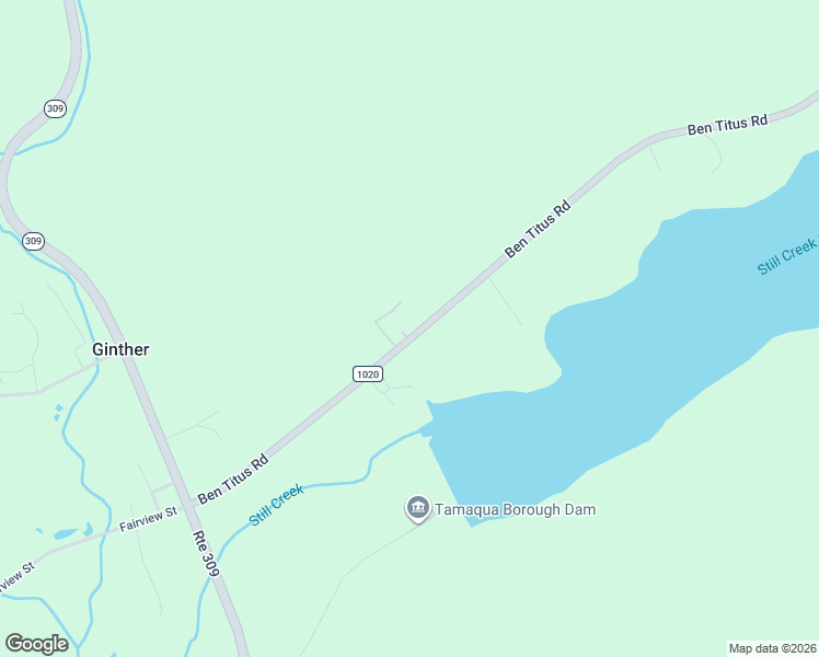 map of restaurants, bars, coffee shops, grocery stores, and more near 121 Ben Titus Road in Tamaqua