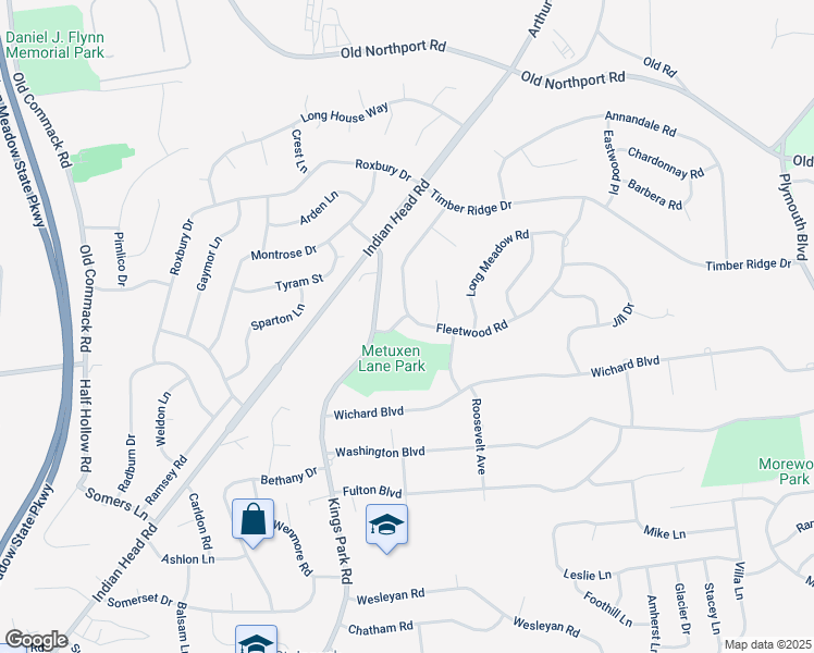 map of restaurants, bars, coffee shops, grocery stores, and more near 29 Fleetwood Road in Commack
