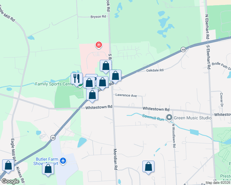map of restaurants, bars, coffee shops, grocery stores, and more near 101 Meridian Road in Meridian