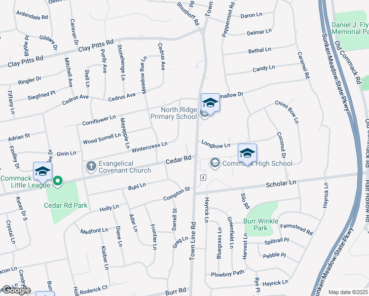 map of restaurants, bars, coffee shops, grocery stores, and more near 3 Laura in East Northport
