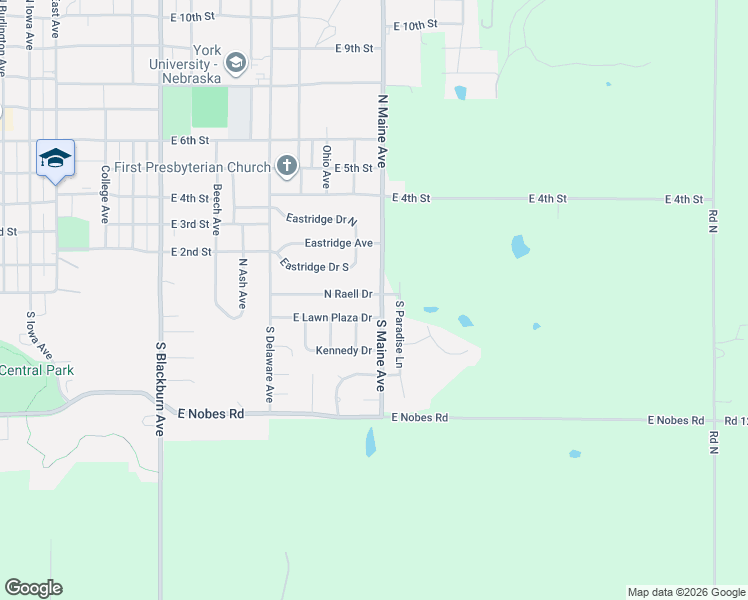 map of restaurants, bars, coffee shops, grocery stores, and more near 1621 East Lawn Plaza Drive in York