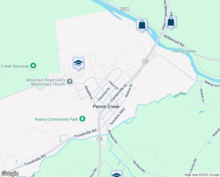 map of restaurants, bars, coffee shops, grocery stores, and more near 303 Chestnut Street in Middleburg