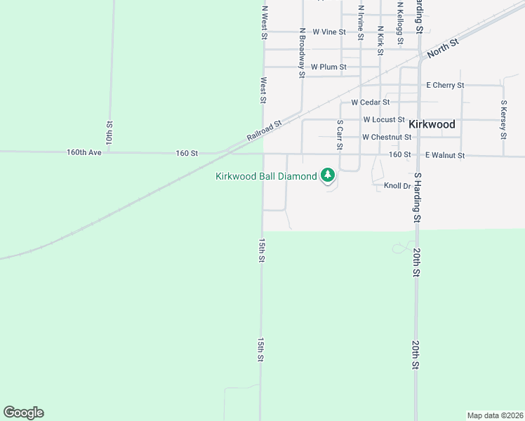 map of restaurants, bars, coffee shops, grocery stores, and more near 513 West Locust Street in Kirkwood