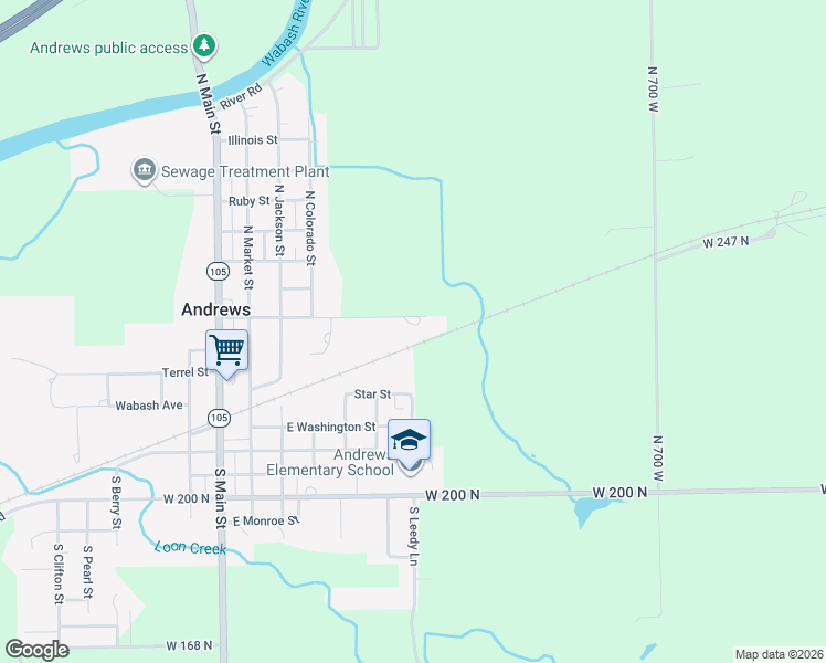 map of restaurants, bars, coffee shops, grocery stores, and more near 465 East California Street in Andrews