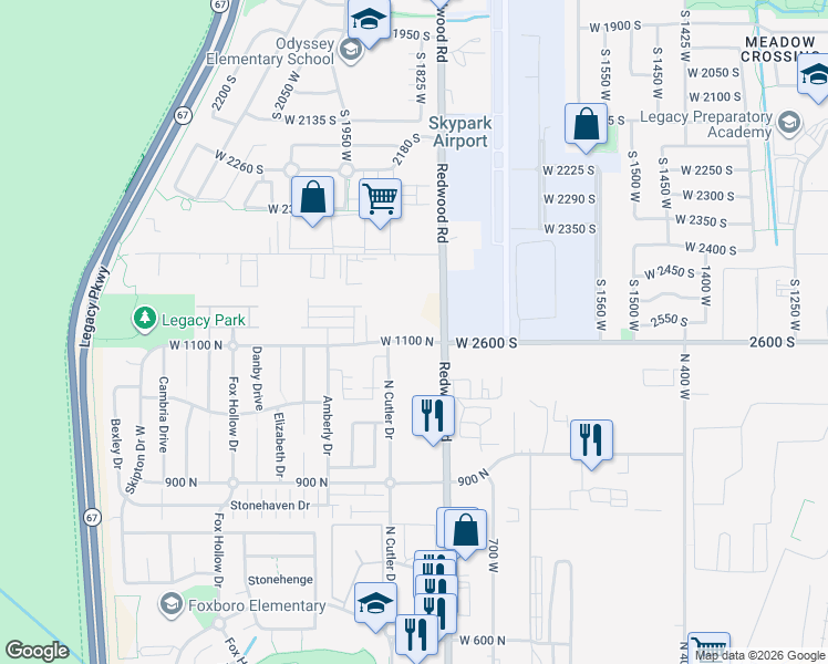 map of restaurants, bars, coffee shops, grocery stores, and more near 810 West 1100 North in North Salt Lake