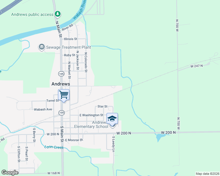 map of restaurants, bars, coffee shops, grocery stores, and more near 465 East California Street in Andrews