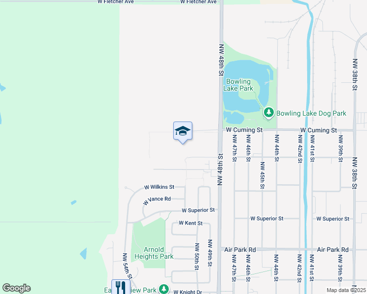 map of restaurants, bars, coffee shops, grocery stores, and more near 5000 Mike Scholl Street in Lincoln