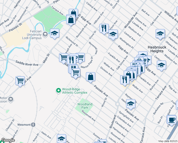 map of restaurants, bars, coffee shops, grocery stores, and more near 123 Marion Pepe Drive in Lodi