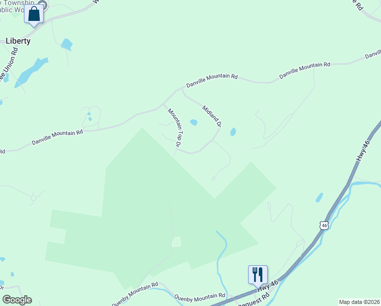map of restaurants, bars, coffee shops, grocery stores, and more near 24 Midland Drive in Liberty