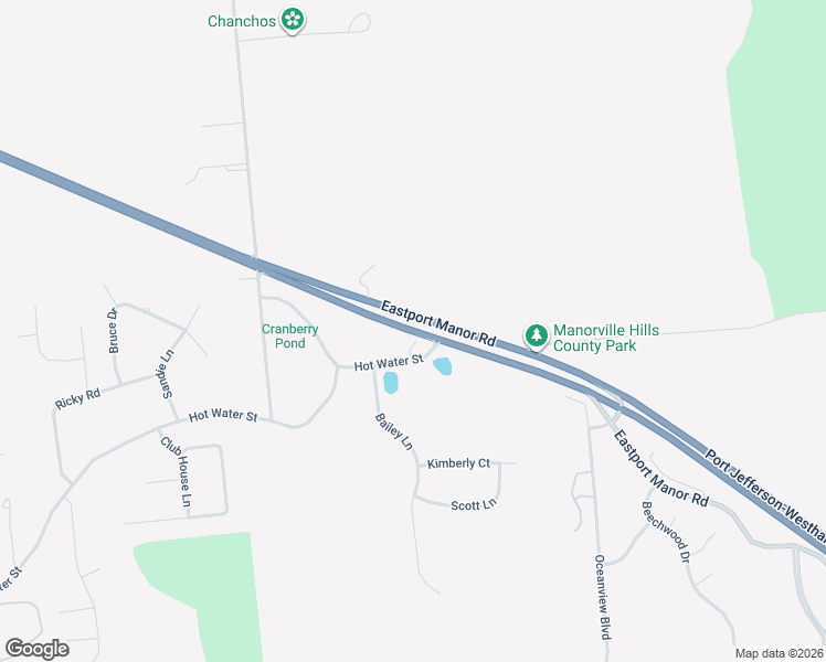 map of restaurants, bars, coffee shops, grocery stores, and more near Eastport Manor Road in Manorville