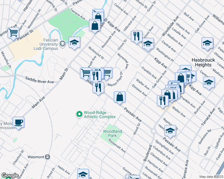 map of restaurants, bars, coffee shops, grocery stores, and more near 100b Marion Pepe Drive in Lodi
