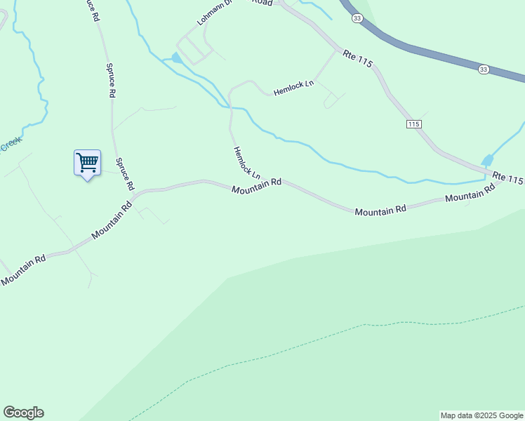 map of restaurants, bars, coffee shops, grocery stores, and more near 3180 Mountain Road in Saylorsburg
