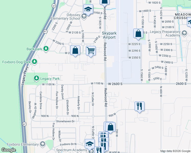 map of restaurants, bars, coffee shops, grocery stores, and more near 1169 North Meridian Lane in North Salt Lake