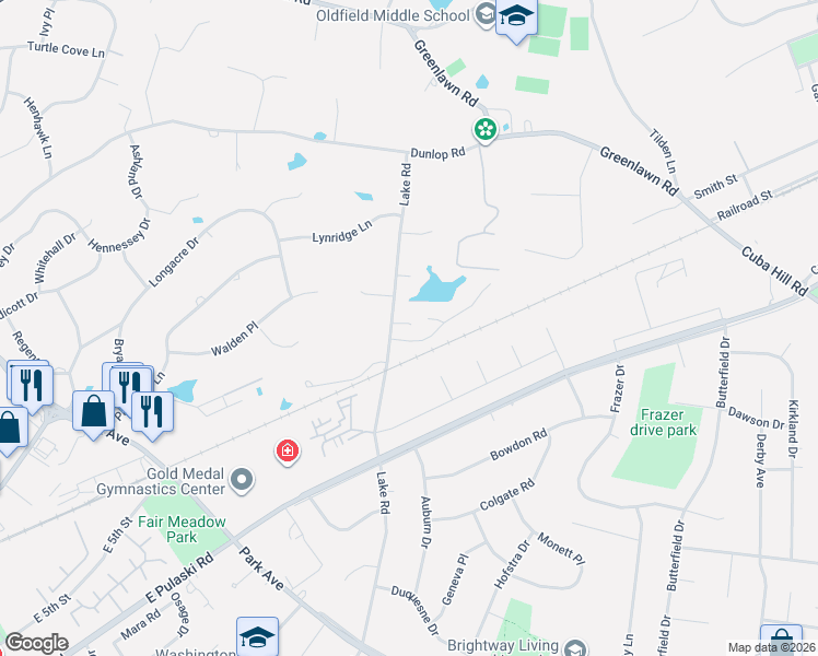 map of restaurants, bars, coffee shops, grocery stores, and more near 863 Lake Rd in Huntington