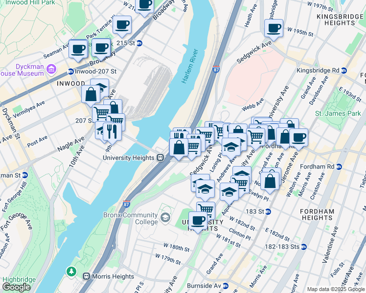 map of restaurants, bars, coffee shops, grocery stores, and more near in 