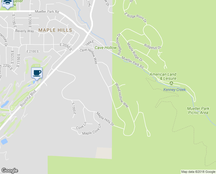 map of restaurants, bars, coffee shops, grocery stores, and more near 2463 Cave Hollow Way in Bountiful