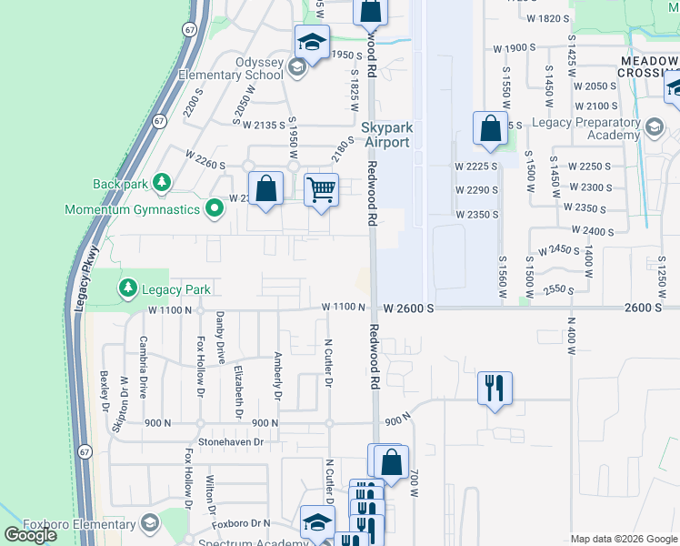 map of restaurants, bars, coffee shops, grocery stores, and more near 820 West Ivywell Lane in North Salt Lake