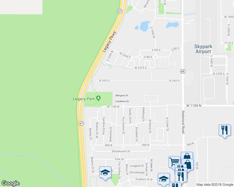 map of restaurants, bars, coffee shops, grocery stores, and more near 1054 Allington Drive in North Salt Lake