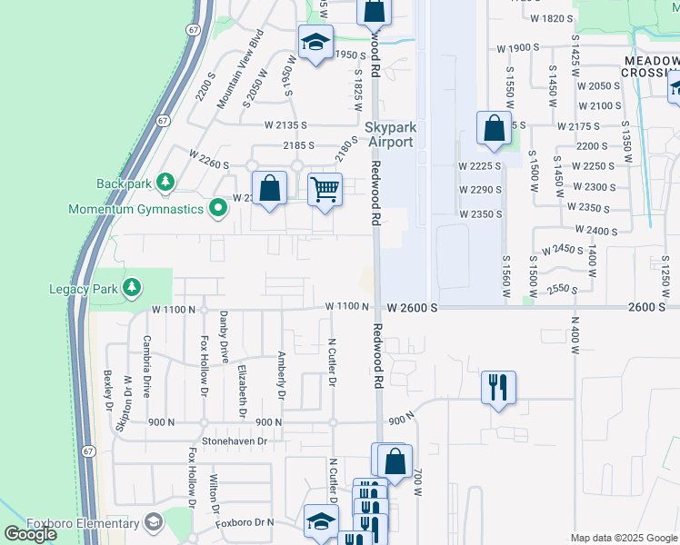 map of restaurants, bars, coffee shops, grocery stores, and more near 824 West Ivywell Lane in North Salt Lake