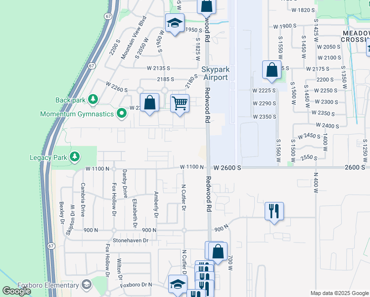 map of restaurants, bars, coffee shops, grocery stores, and more near 828 West Ivywell Lane in North Salt Lake