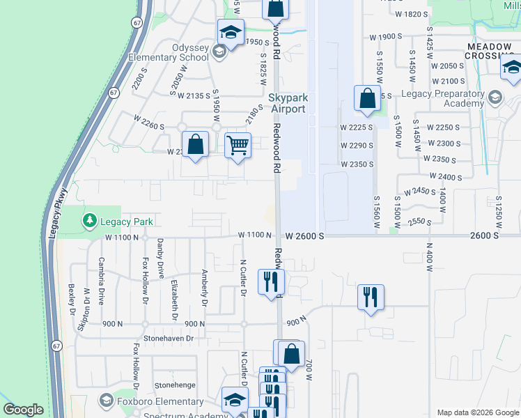 map of restaurants, bars, coffee shops, grocery stores, and more near 808 West Ivywell Lane in North Salt Lake