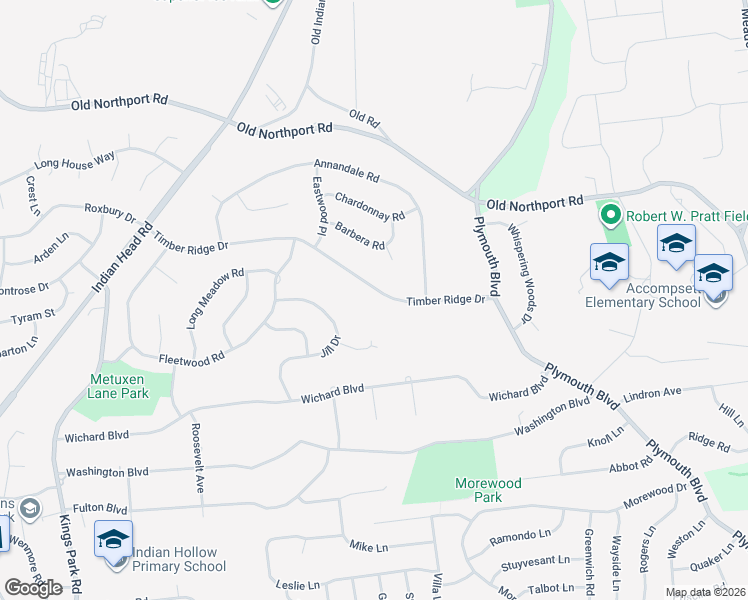 map of restaurants, bars, coffee shops, grocery stores, and more near 53 Timber Ridge Drive in Commack