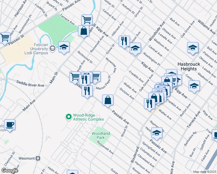 map of restaurants, bars, coffee shops, grocery stores, and more near 123 Marion Pepe Drive in Lodi