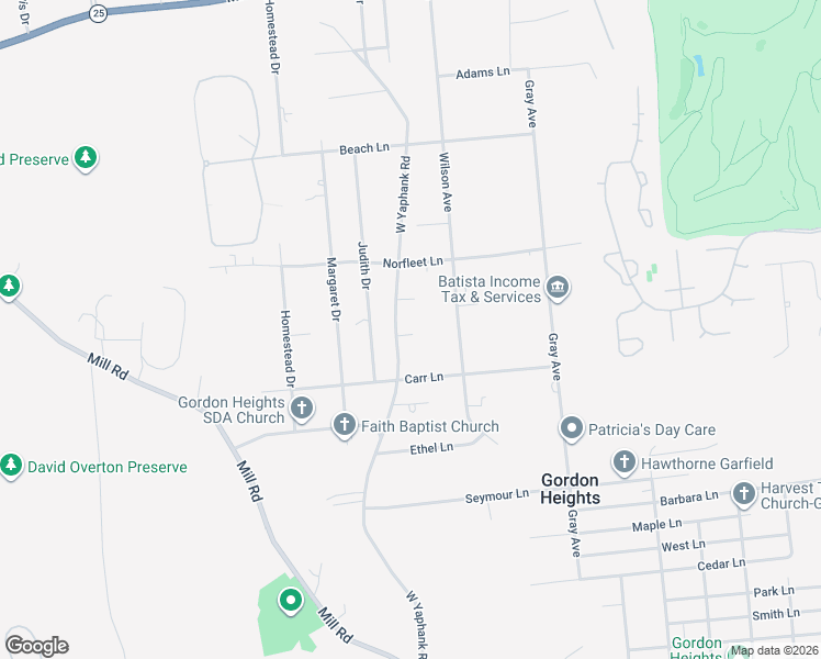 map of restaurants, bars, coffee shops, grocery stores, and more near 101 West Yaphank Road in Coram