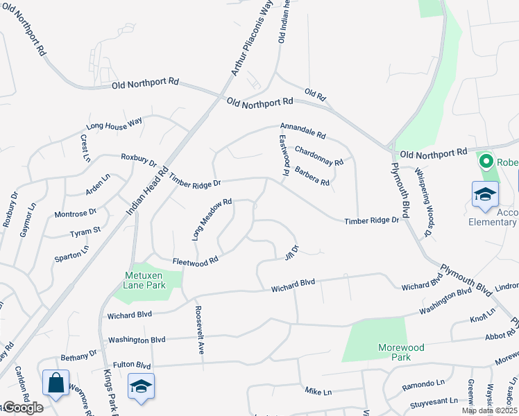 map of restaurants, bars, coffee shops, grocery stores, and more near 50 Fleetwood Road in Commack
