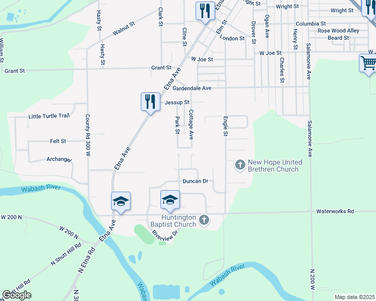 map of restaurants, bars, coffee shops, grocery stores, and more near 1949 York Court in Huntington