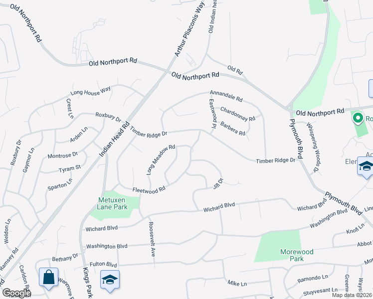 map of restaurants, bars, coffee shops, grocery stores, and more near 50 Fleetwood Road in Commack