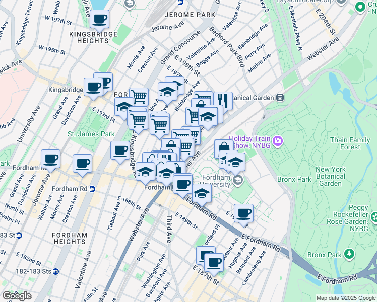 map of restaurants, bars, coffee shops, grocery stores, and more near 2661 Decatur Avenue in Bronx