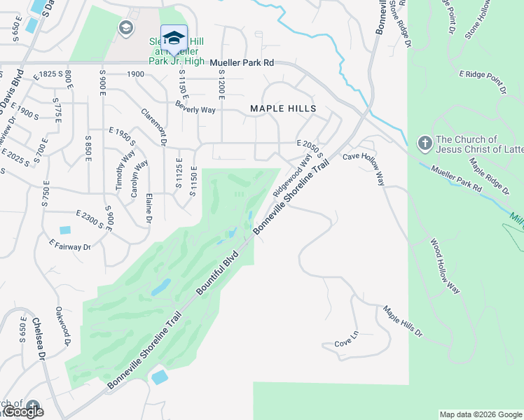 map of restaurants, bars, coffee shops, grocery stores, and more near 2338 Ridgewood Way in Bountiful