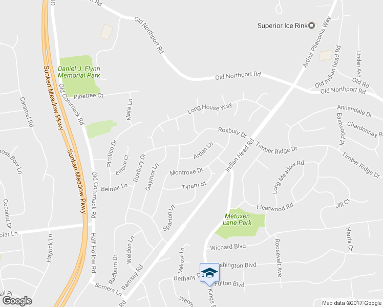 map of restaurants, bars, coffee shops, grocery stores, and more near 5 Arden Lane in Commack