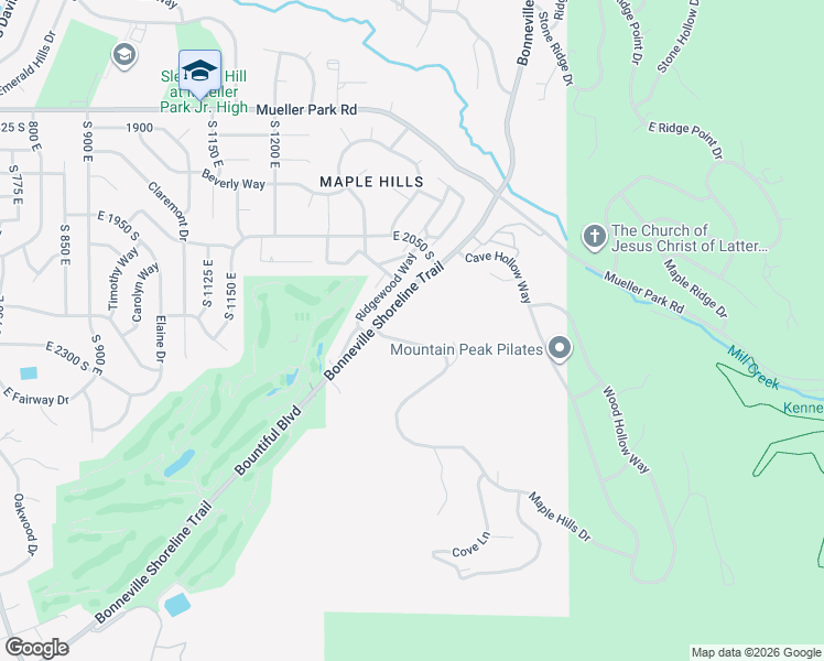 map of restaurants, bars, coffee shops, grocery stores, and more near 1449 Maple Hills Drive in Bountiful