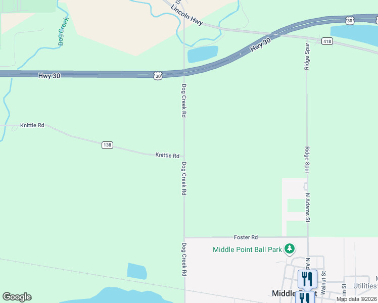 map of restaurants, bars, coffee shops, grocery stores, and more near 9649 Dog Creek Road in Middle Point