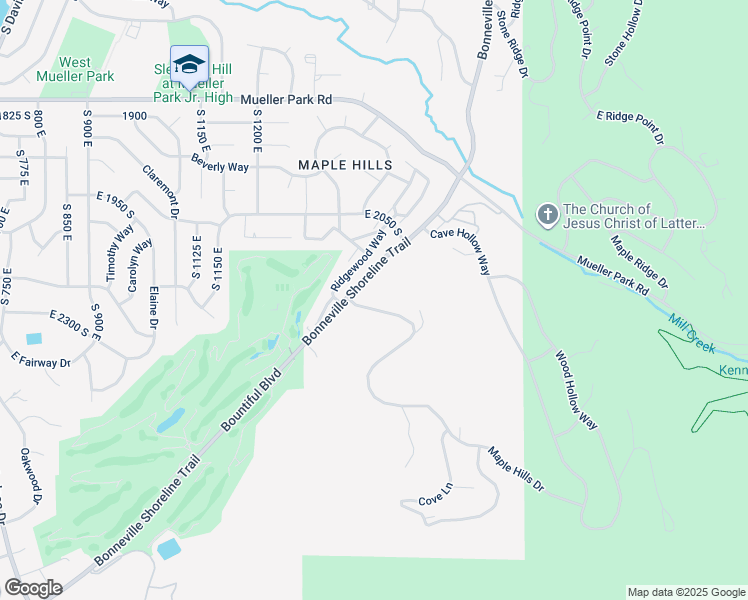 map of restaurants, bars, coffee shops, grocery stores, and more near 1449 Maple Hills Drive in Bountiful