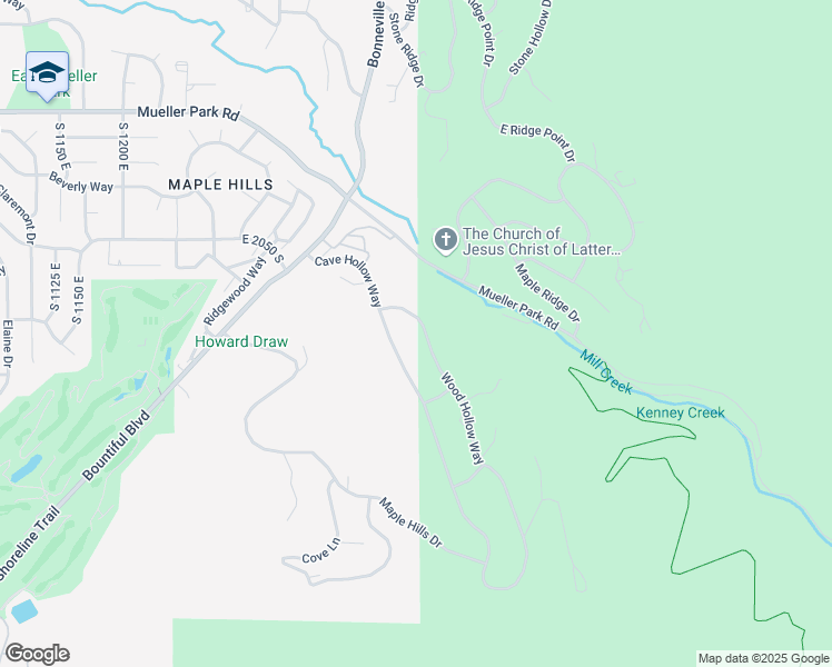 map of restaurants, bars, coffee shops, grocery stores, and more near 2234 Wood Hollow Way in Bountiful
