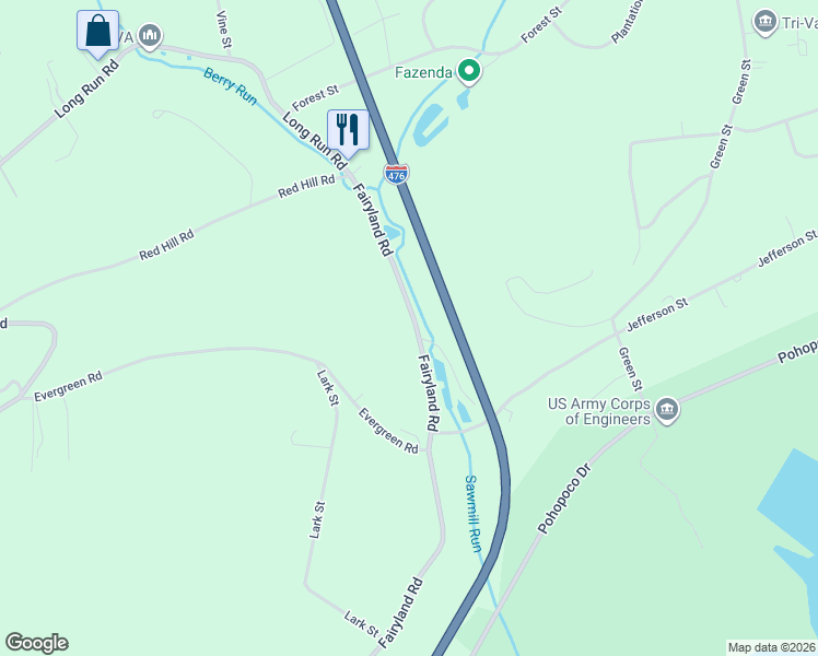 map of restaurants, bars, coffee shops, grocery stores, and more near 3518-3920 Fairyland Rd in Lehighton