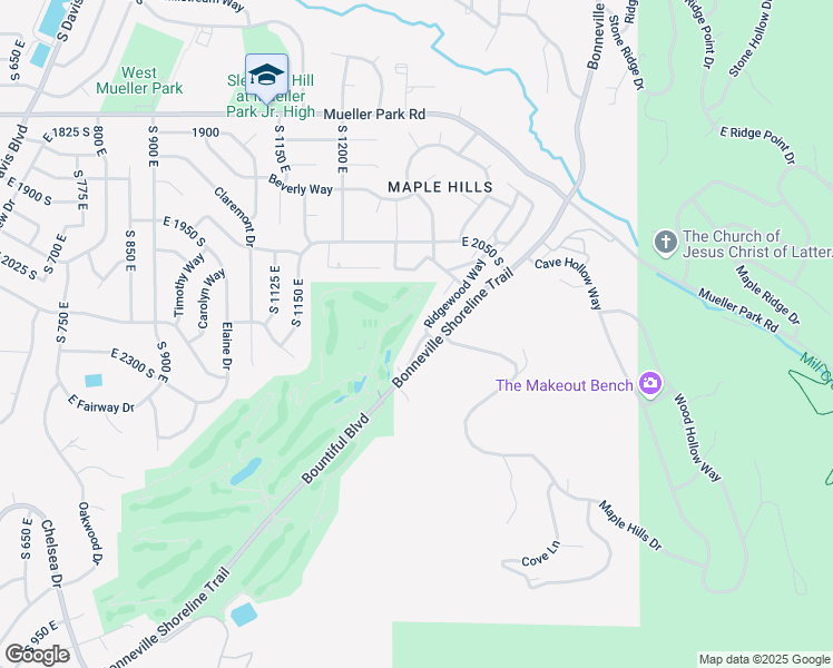 map of restaurants, bars, coffee shops, grocery stores, and more near 2297 Ridgewood Way in Bountiful
