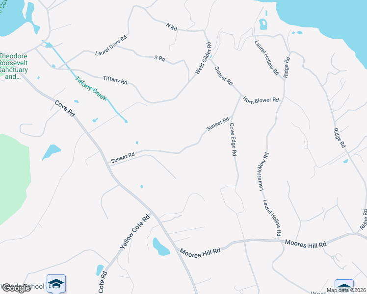 map of restaurants, bars, coffee shops, grocery stores, and more near 204 Sunset Road in Oyster Bay