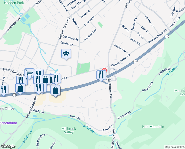 map of restaurants, bars, coffee shops, grocery stores, and more near 400 New Jersey 10 in Randolph