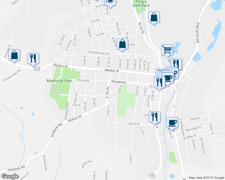 map of restaurants, bars, coffee shops, grocery stores, and more near 635 Chestnut Street in Bangor