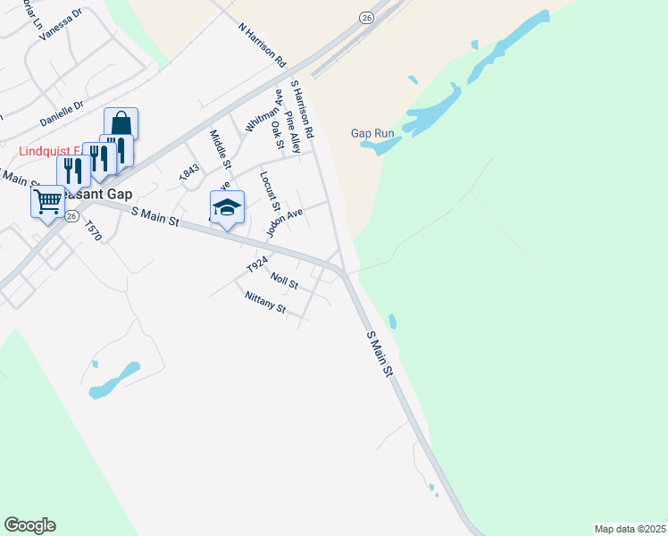 map of restaurants, bars, coffee shops, grocery stores, and more near in Pleasant Gap