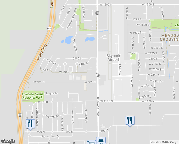 map of restaurants, bars, coffee shops, grocery stores, and more near 1859 West 2300 South in Woods Cross