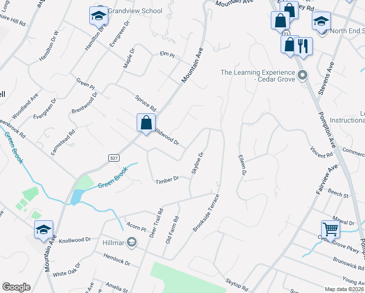 map of restaurants, bars, coffee shops, grocery stores, and more near 11 Wildwood Drive in Caldwell