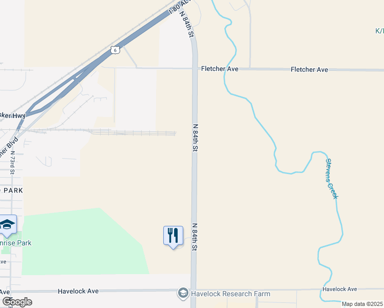 map of restaurants, bars, coffee shops, grocery stores, and more near 5269-5553 North 84th Street in Lincoln