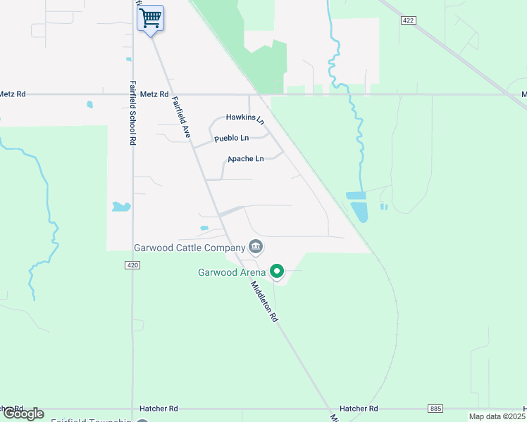 map of restaurants, bars, coffee shops, grocery stores, and more near 109 Bittersweet Drive in Columbiana