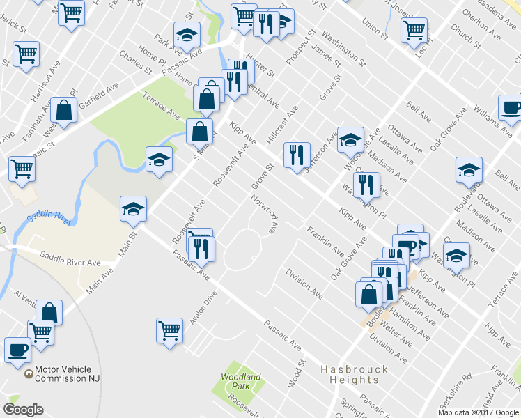 map of restaurants, bars, coffee shops, grocery stores, and more near 144 Norwood Avenue in Lodi